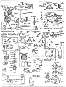 Page B Diagram and Parts List for  Briggs and Stratton Engine